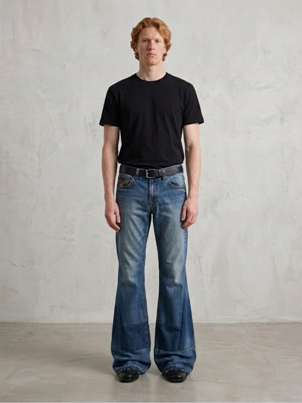 Upcycled Men's Wide-Leg Blue Jeans